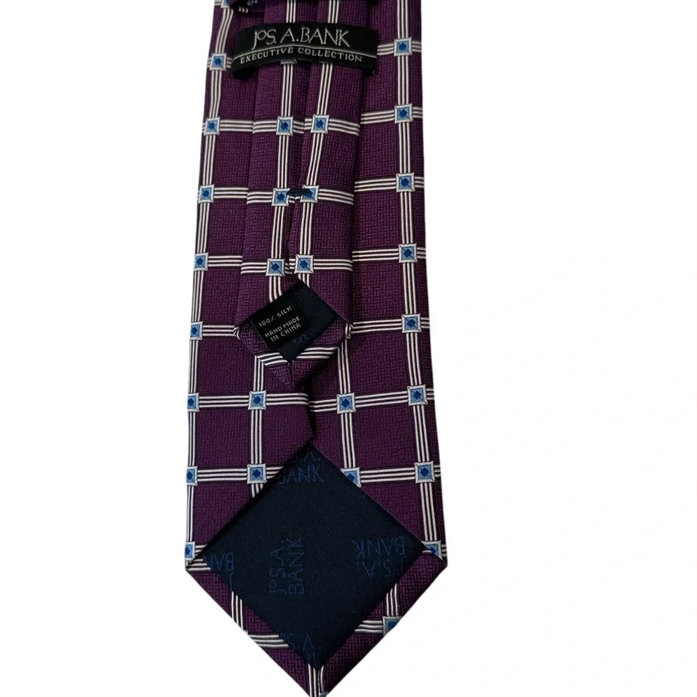 Jos. A. Bank Executive Collection‎ Silk Necktie Purple Plaid